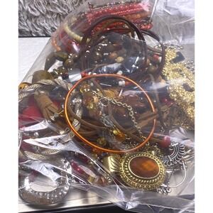 Mystery Jewelry Bag Boho Hippie Themed Clean Wearable Pieces Over 1.5‎ lbs